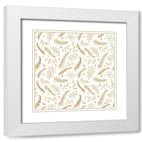 Spring Blooms Pattern XIIA White Modern Wood Framed Art Print with Double Matting by Marshall, Laura