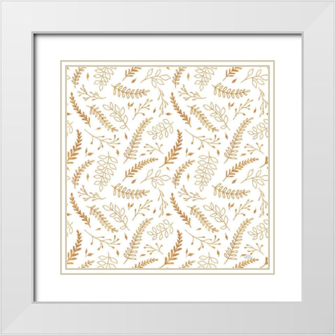 Spring Blooms Pattern XIIA White Modern Wood Framed Art Print with Double Matting by Marshall, Laura