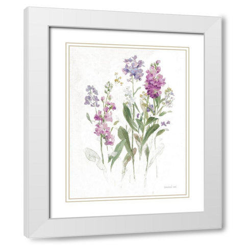 Sprigs of June II White White Modern Wood Framed Art Print with Double Matting by Nai, Danhui