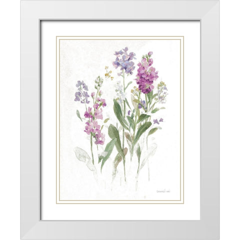 Sprigs of June II White White Modern Wood Framed Art Print with Double Matting by Nai, Danhui