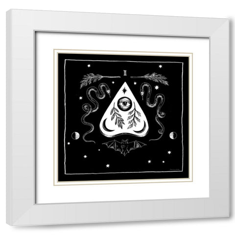 All Hallows Eve II Sq no Words White Modern Wood Framed Art Print with Double Matting by Miller, Sara Zieve