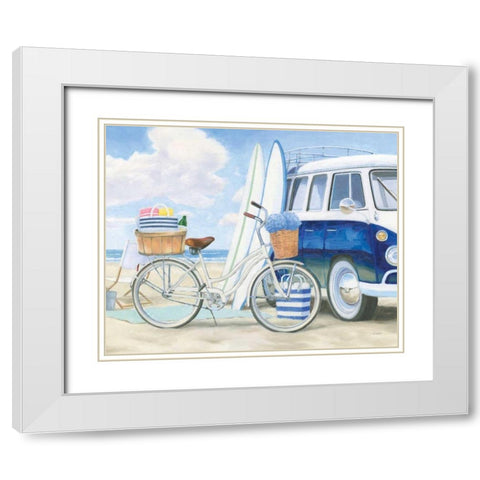 Beach Time I Crop White Modern Wood Framed Art Print with Double Matting by Wiens, James