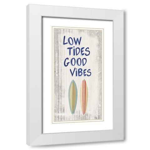 Beach Time V White Modern Wood Framed Art Print with Double Matting by Wiens, James