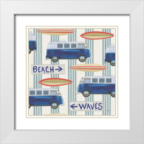 Beach Time Pattern III White Modern Wood Framed Art Print with Double Matting by Wiens, James