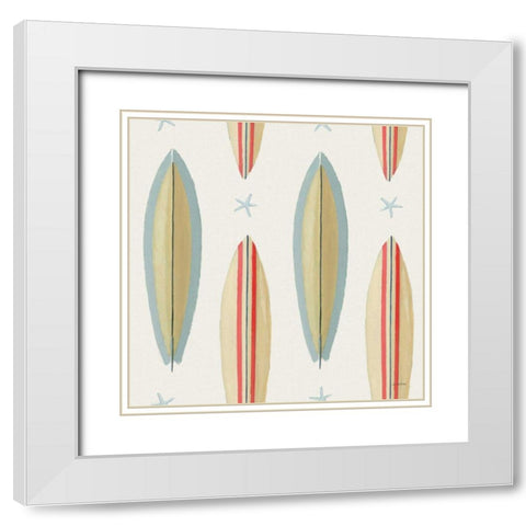 Beach Time Pattern IV White Modern Wood Framed Art Print with Double Matting by Wiens, James