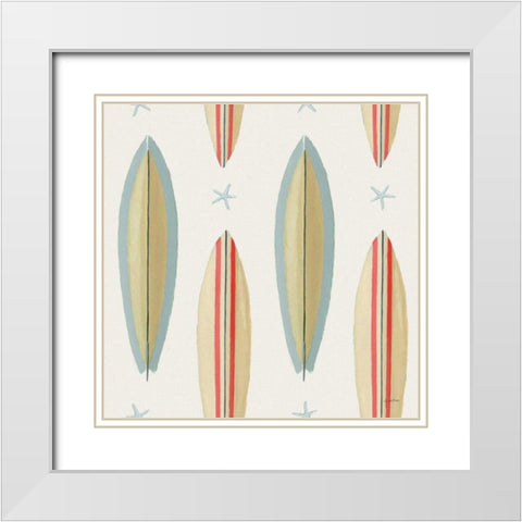Beach Time Pattern IV White Modern Wood Framed Art Print with Double Matting by Wiens, James