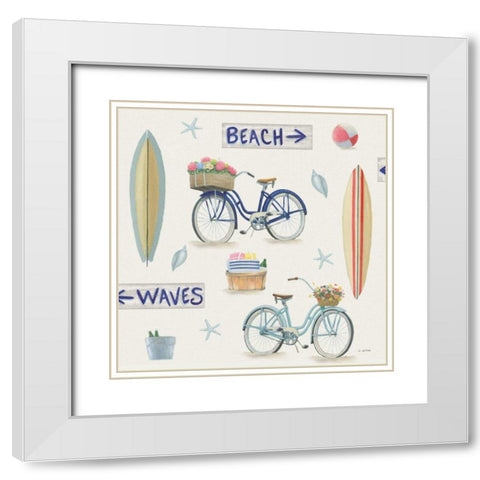 Beach Time Pattern VI White Modern Wood Framed Art Print with Double Matting by Wiens, James