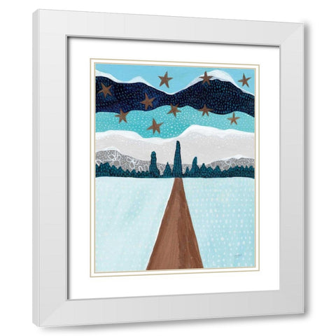 Winterscape White Modern Wood Framed Art Print with Double Matting by Mack, Lynn
