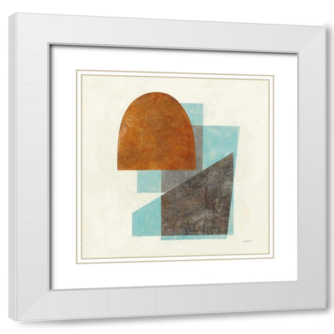 Quintet I Turquoise White Modern Wood Framed Art Print with Double Matting by Schick, Mike