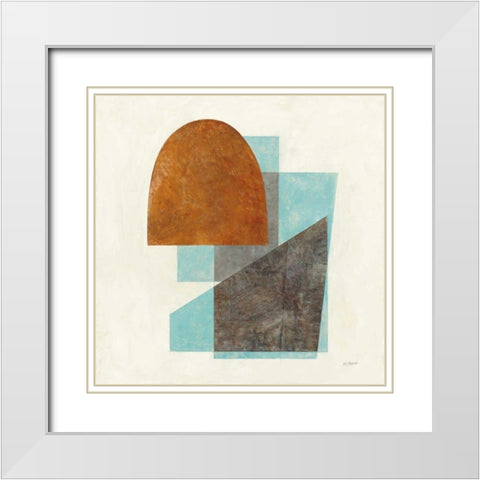 Quintet I Turquoise White Modern Wood Framed Art Print with Double Matting by Schick, Mike