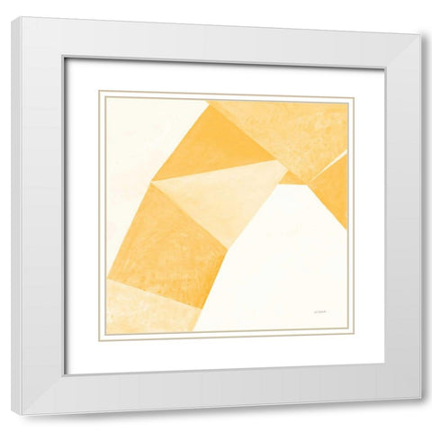 Paper Work I Yellow White Modern Wood Framed Art Print with Double Matting by Schick, Mike
