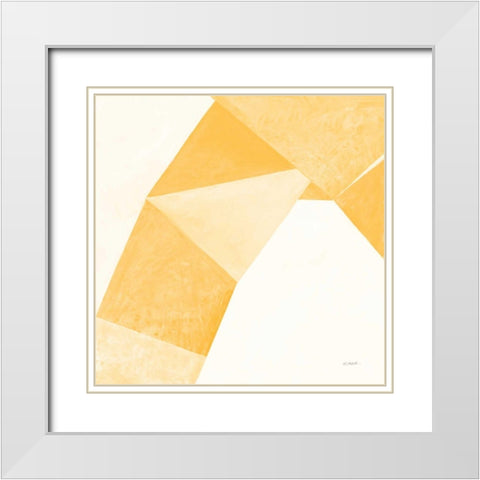 Paper Work I Yellow White Modern Wood Framed Art Print with Double Matting by Schick, Mike