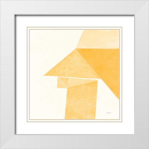 Paper Work II Yellow White Modern Wood Framed Art Print with Double Matting by Schick, Mike