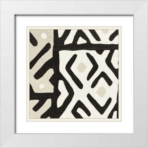 Kuba Cloth I Sq I Neutral White Modern Wood Framed Art Print with Double Matting by Wild Apple Portfolio