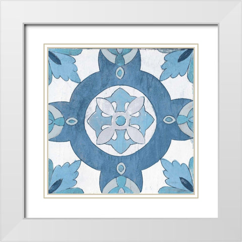 Gypsy Wall Tile 6 Blue Gray White Modern Wood Framed Art Print with Double Matting by Vassileva, Silvia