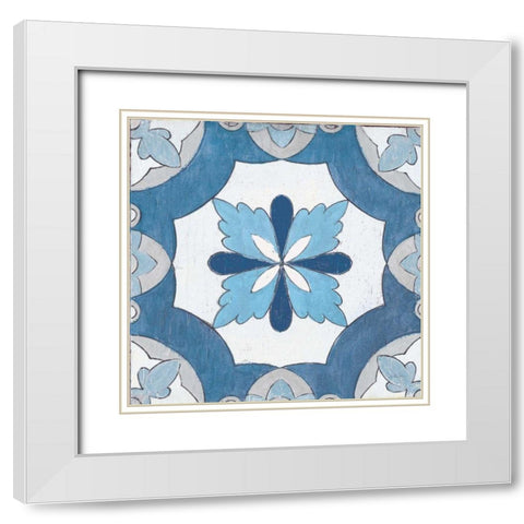 Gypsy Wall Tile 8 Blue Gray White Modern Wood Framed Art Print with Double Matting by Vassileva, Silvia