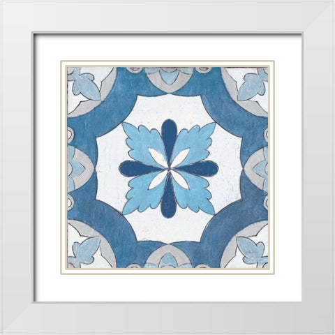 Gypsy Wall Tile 8 Blue Gray White Modern Wood Framed Art Print with Double Matting by Vassileva, Silvia
