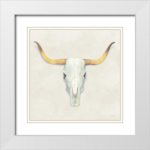 Echoes White Gold White Modern Wood Framed Art Print with Double Matting by Tillmon, Avery