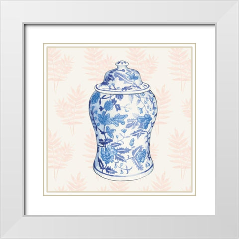 Ginger Jar VI Coral No Border White Modern Wood Framed Art Print with Double Matting by Wild Apple Portfolio