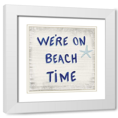 Beach Time VI Sq White Modern Wood Framed Art Print with Double Matting by Wiens, James