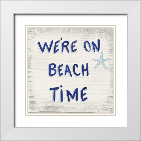 Beach Time VI Sq White Modern Wood Framed Art Print with Double Matting by Wiens, James