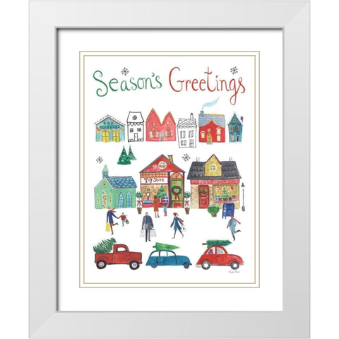 Holiday Festivites I v2 White Modern Wood Framed Art Print with Double Matting by Zaman, Farida