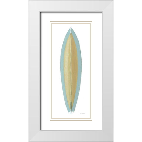 Beach Time Surfboard II White Modern Wood Framed Art Print with Double Matting by Wiens, James