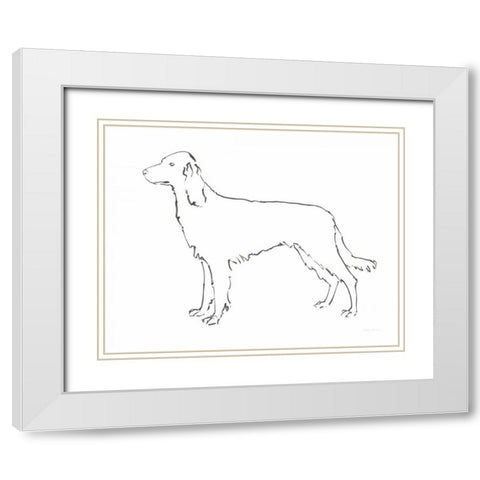 Ink Dog II White Modern Wood Framed Art Print with Double Matting by Tillmon, Avery