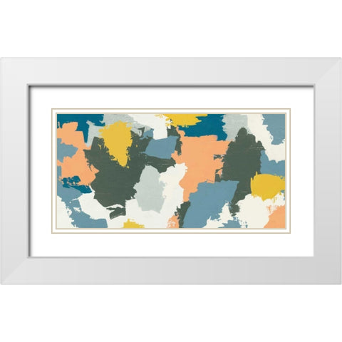 Happy III Green White Modern Wood Framed Art Print with Double Matting by Hershey, Moira