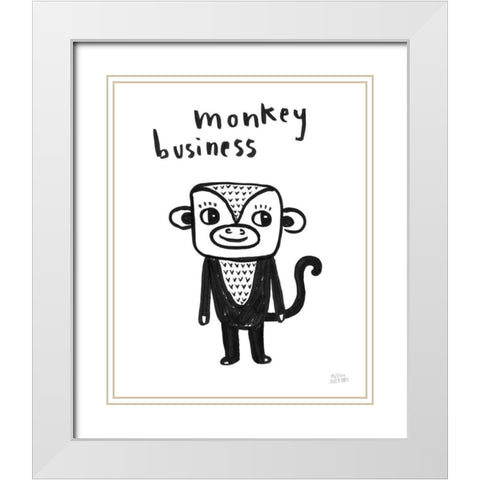 Scandy Baby II White Modern Wood Framed Art Print with Double Matting by Averinos, Melissa