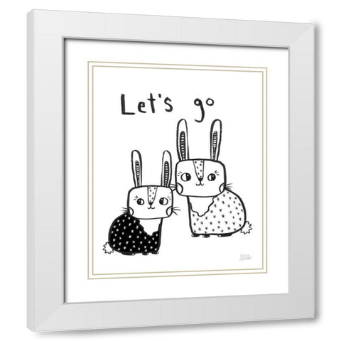 Scandy Baby V White Modern Wood Framed Art Print with Double Matting by Averinos, Melissa