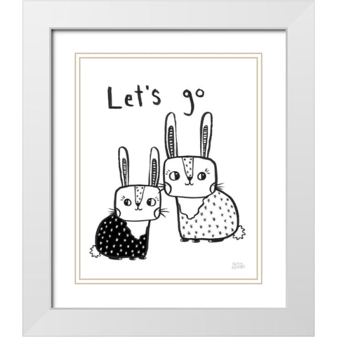 Scandy Baby V White Modern Wood Framed Art Print with Double Matting by Averinos, Melissa