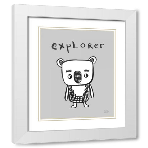 Scandy Baby VI White Modern Wood Framed Art Print with Double Matting by Averinos, Melissa