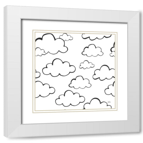 Scandy Baby Pattern IIIA White Modern Wood Framed Art Print with Double Matting by Averinos, Melissa