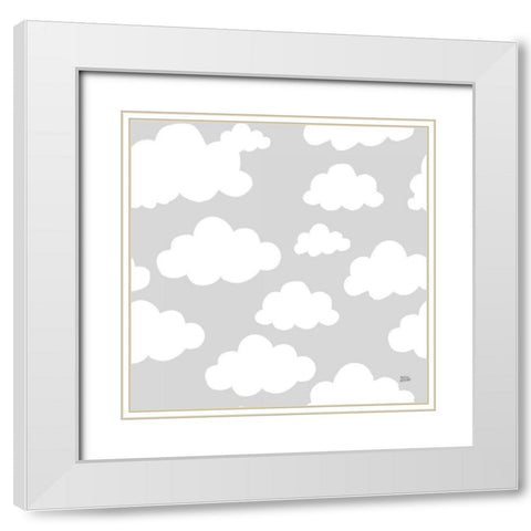 Scandy Baby Pattern IIIC White Modern Wood Framed Art Print with Double Matting by Averinos, Melissa