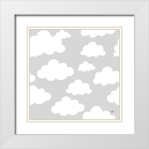 Scandy Baby Pattern IIIC White Modern Wood Framed Art Print with Double Matting by Averinos, Melissa