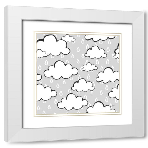Scandy Baby Pattern IIID White Modern Wood Framed Art Print with Double Matting by Averinos, Melissa
