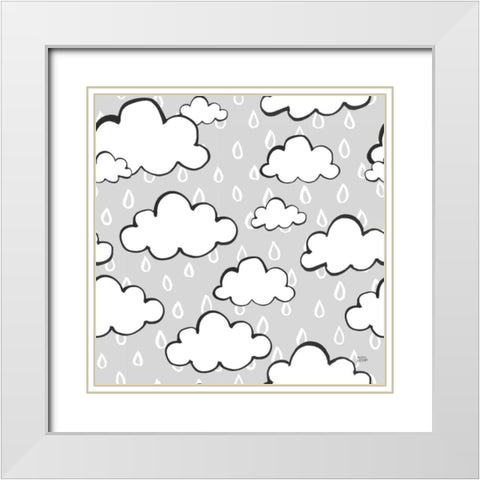 Scandy Baby Pattern IIID White Modern Wood Framed Art Print with Double Matting by Averinos, Melissa