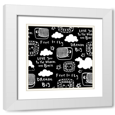 Scandy Baby Pattern IVB White Modern Wood Framed Art Print with Double Matting by Averinos, Melissa