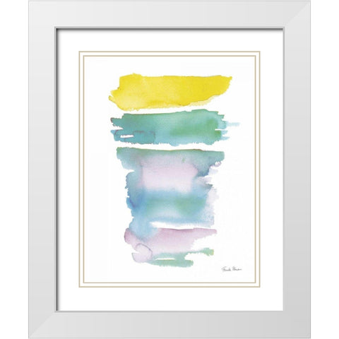 Sideways I Pastel White Modern Wood Framed Art Print with Double Matting by Zaman, Farida