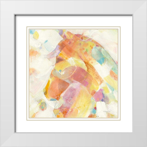 Kaleidoscope Horse II White Modern Wood Framed Art Print with Double Matting by Hristova, Albena