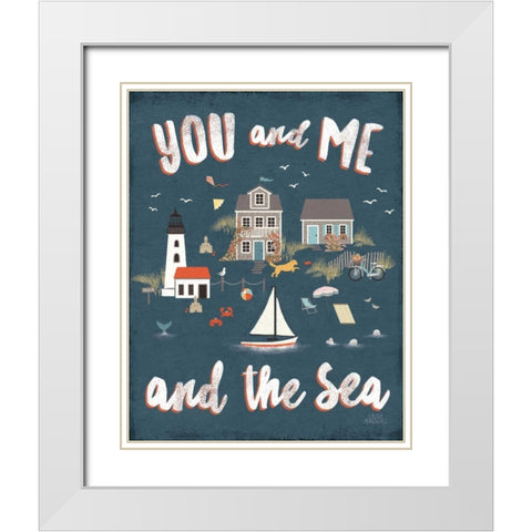 Seaside Village V White Modern Wood Framed Art Print with Double Matting by Marshall, Laura
