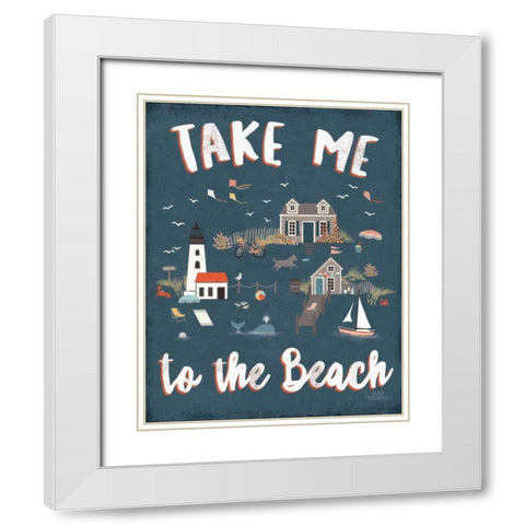 Seaside Village VI White Modern Wood Framed Art Print with Double Matting by Marshall, Laura