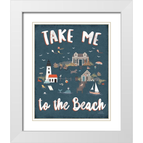 Seaside Village VI White Modern Wood Framed Art Print with Double Matting by Marshall, Laura
