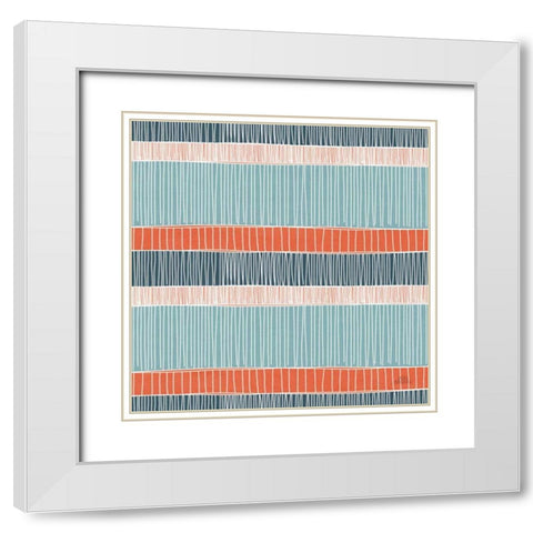 Seaside Village Pattern II White Modern Wood Framed Art Print with Double Matting by Marshall, Laura