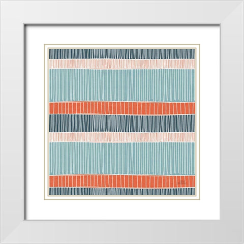 Seaside Village Pattern II White Modern Wood Framed Art Print with Double Matting by Marshall, Laura