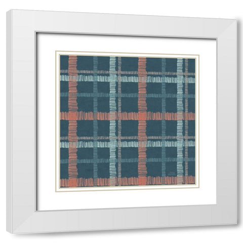 Seaside Village Pattern VB White Modern Wood Framed Art Print with Double Matting by Marshall, Laura