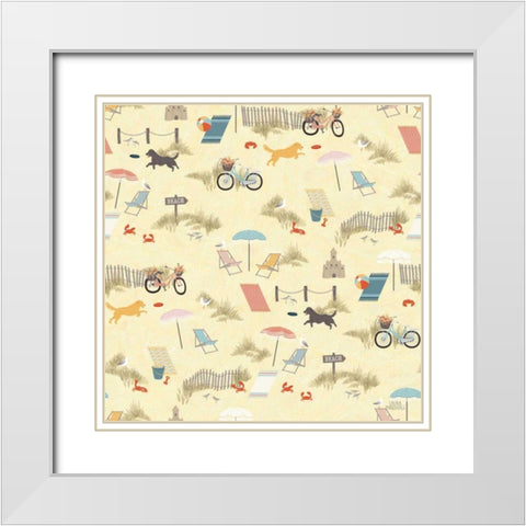 Seaside Village Pattern VI White Modern Wood Framed Art Print with Double Matting by Marshall, Laura