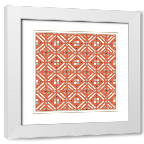 Seaside Village Pattern VIIB White Modern Wood Framed Art Print with Double Matting by Marshall, Laura