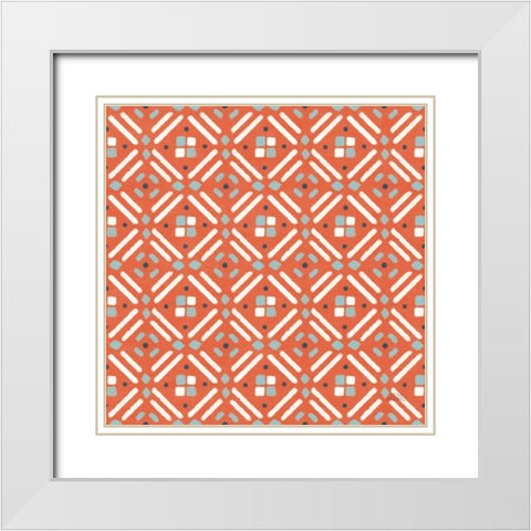 Seaside Village Pattern VIIB White Modern Wood Framed Art Print with Double Matting by Marshall, Laura